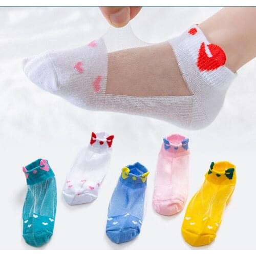 0-12 years old/5 pairs/batch childrens socks summer cotton cartoon baby socks mesh breathable childrens socks