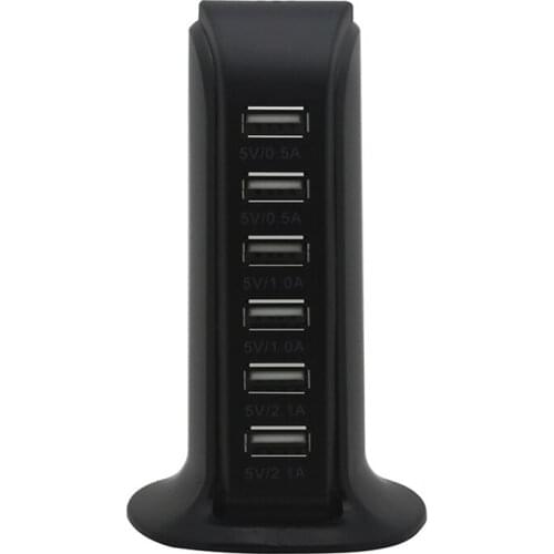 6-Port USB Wall Charger Desktop Charging Station Quick Charge 2.0,Compatible with Compatible for iPhone,iPad,Samsung Galaxy,Tabl