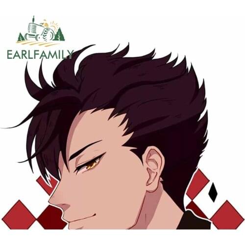 EARLFAMILY 13cm x 9.9cm for Haikyuu Tadashi Yamaguchi Cartoon Car Stickers Truck Laptop Refrigerator Decal Windshield Decoration