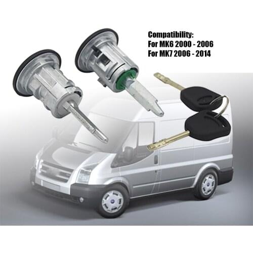 Car Front Left & Right Door Lock Barrels for Ford Transit MK6 MK7 2000-2016 060638 YC15-V220K51AA 4060639 YC15-V22
