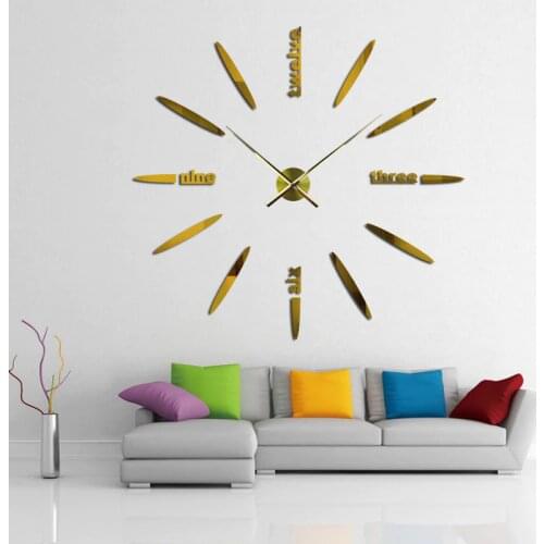 28/35CM Large Clock Hands 3D Wall Clock DIY Modern Home Decoration Mirror Wall Stickers