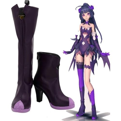 Anime Honkai impact 3rd Raiden Mei Cosplay Boots Purple Shoes Custom Made Any Size for Halloween Party Props