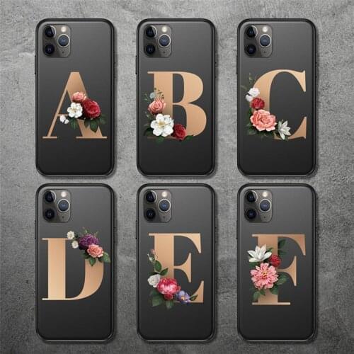 Lovebay Letter Floral Pattern Phone Case For iPhone 11 Pro Max X XS XR Xs Max Simple Ultra Thin Soft TPU Silicone Cases Cover