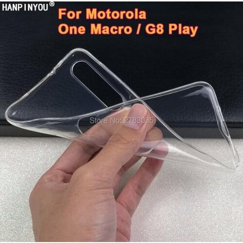 For Motorola One Macro / G8 Play 6.2" Slim Crystal Clear Transparent Soft TPU Back Case Protection Skin Camera Protect Cover