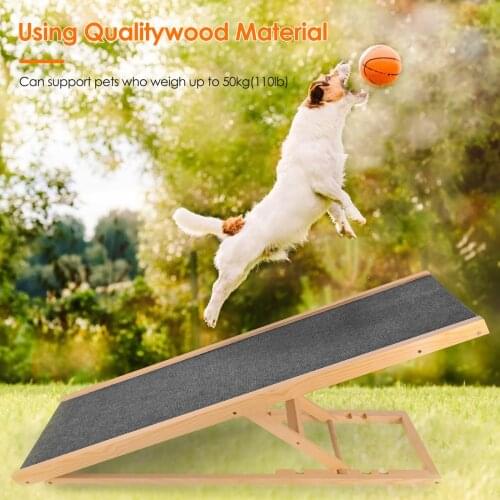 Good Couch Access For Dogs And Cats Support Up Portable Wooden Adjustable Height Dog Steps Ramp Stairs Pet Ramp Ladder Carpet