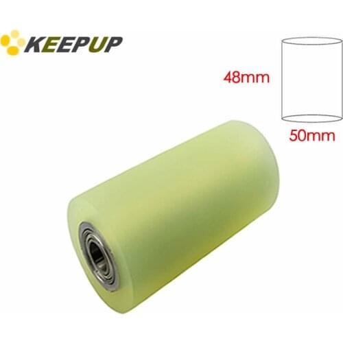 Furniture wheel.Diameter 50mm, length 48mm,PU polyurethane roller with bearing,Soft surface,Pipeline transmission Rubber wheel