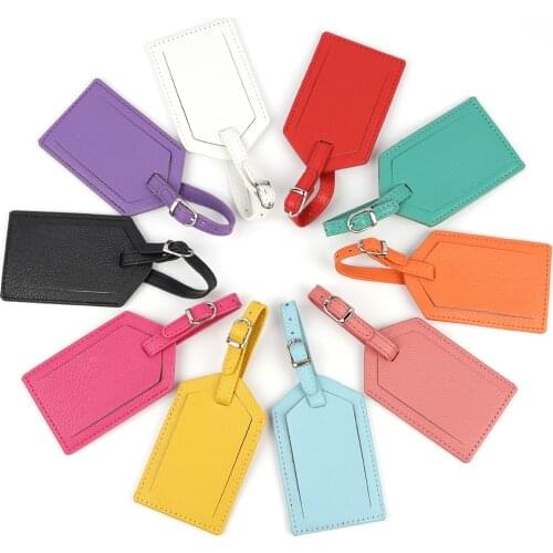 New Leather Luggage Tag Travel Suitcase Name Address ID Baggage Label Address Holder Portable Boarding Tags Travel Accessories