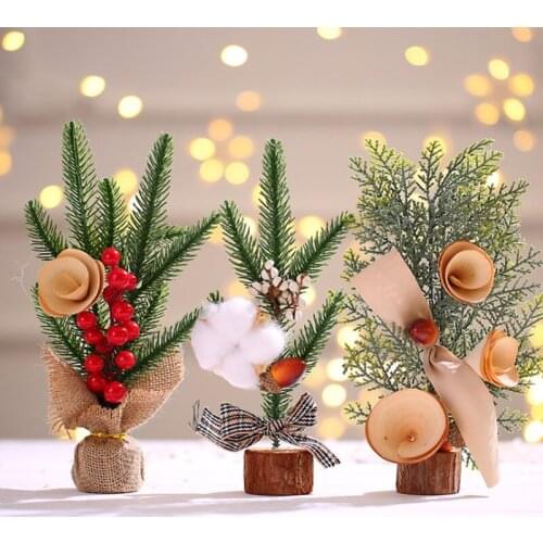 25cm Mini Christmas Tree Decoration Desktop Simulation Christmas Tree Home Ornaments Holiday Gifts Party Decor Supplies