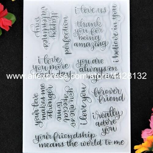 Words I love you Happy Valentines Day Forever Scrapbook photo cards rubber stamp clear stamp transparent stamp 11x16cm 9042612