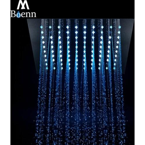 M Boenn 300*300mm Rainfall LED Light Shower Ceiling Embedded Shower Head Colorful Bathroom Showers Polished 304SUS Showerhead