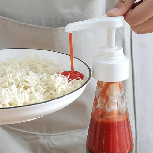 FDA Grade Jam Bottle Pump Oyster Sauce Dispensers Ketchup Vinegar Bottle Head Pressure Push-type Nozzle Home Kitchen Tools New