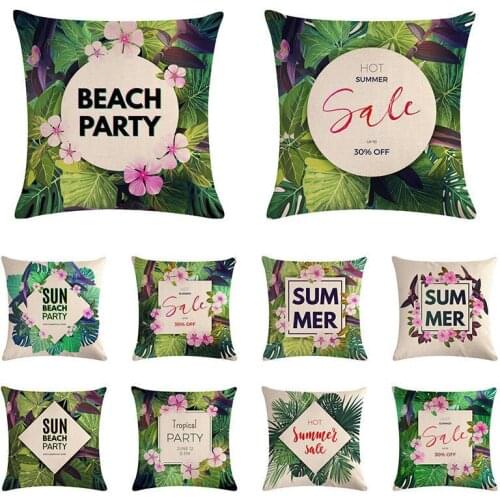 White lotus leaf Cotton Linen Throw Pillow Case Cushion Cover Home Decor Decorative Pillows For Sofa Seat Cushion 45cm*45cm