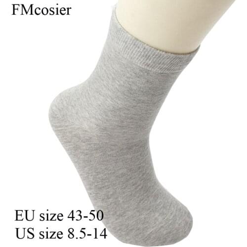 10 Pairs High Quality Fashion Mens Cotton Plus size Socks for Mens Dress Sox Socken Meia Calcetines Black White 45 46 48 50