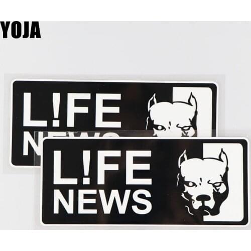 YOJA 18.1X7.4CM LIFE NEWS Car Sticker Accessories Vinyl Window Decal Cartoon Animal Dog 19A-0297
