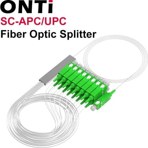 ONTi 10 PCS/Lot 1X16 PLC SC/APC SM 0.9mm G657A1 PVC 1m FTTH Fiber Optic Splitter