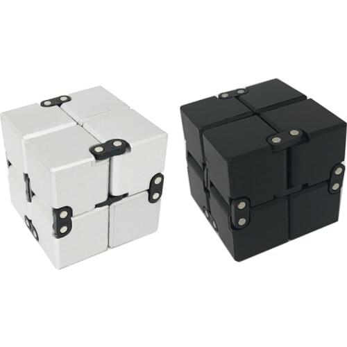 Premium Metal Infinity Cube Toy Aluminium Deformation Magical Cube Toys for Chilren Stress Reliever for EDC Anxiety