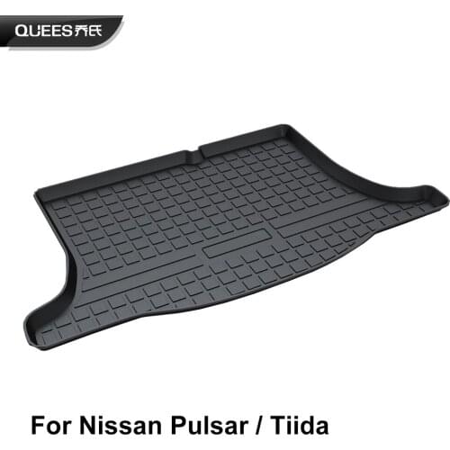 QUEES Custom Fit Cargo Liner Boot Tray Trunk Floor Mat for Nissan Pulsar C13 / Tiida C13 2014 2015 2016 2017 2018