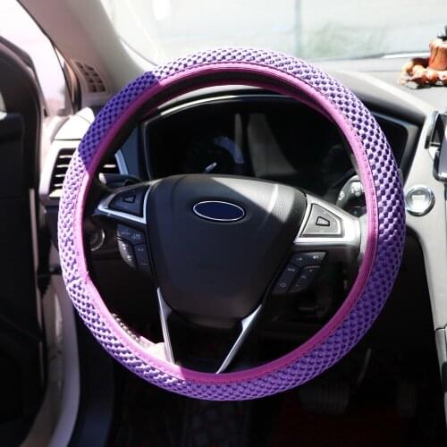 Handmade Breathability Car Steering Wheel Cover Car Styling Skidproof Fit For Most Cars 4 Clolors Durable Sandwich Fabric