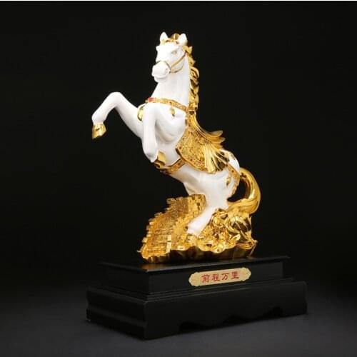 GOLDEN HORSE STATUE HANDICRAFTS HOME DECORATION ACCESSORIES FENG SHUI HOME DECORATIONCOMPANY, HOTEL HOUSE DECORATION