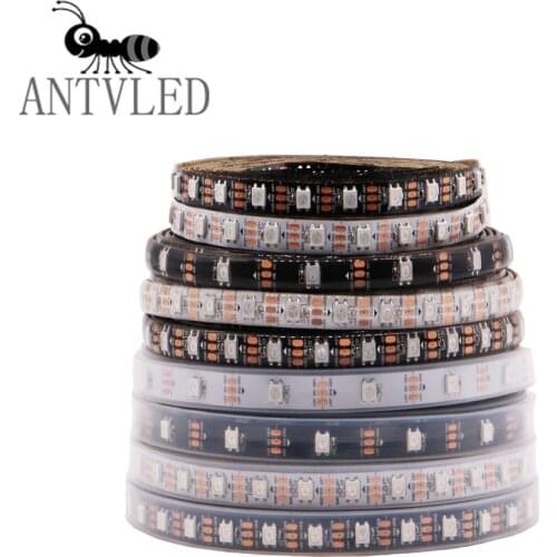 1m 2m 3m WS2812B RGB Led Strip,WS2812 Individually Addressable IC,Black/White PCB 30/60/74/144Led/m IP30/IP65/IP67 waterproof