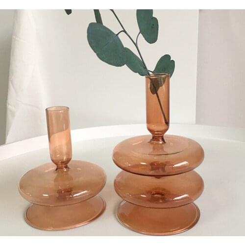 Dual Use Flower Vase for Tabletop Plant Glass Vases for Weddings Events Decoration Arrangements Office Desktop or Home Bookshelf