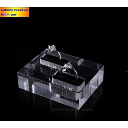 High Quality Clear Couple Rings Holder Ring Display Stand Jewelry Organizer Ring Showing Rack Showcsae