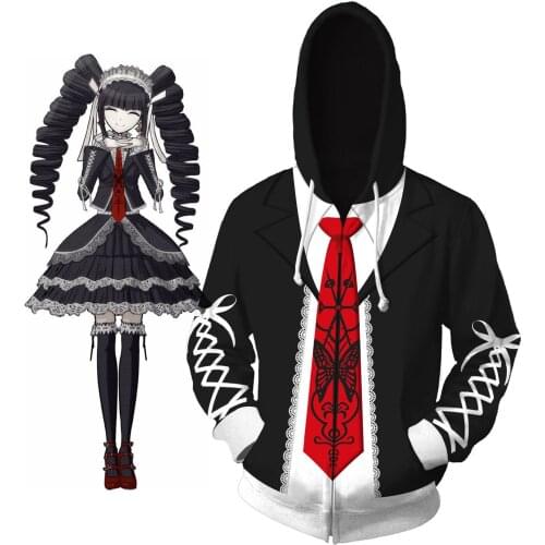 Yasuhiro taeko Anime Danganronpa Monokuma Warm Thicken Unisex Hoodie Sweatshirt Hooded Long Sleeve Daily Casual Coat Jacket