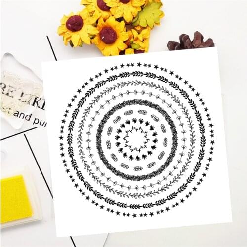14*14CM Leaf wreath Transparent Seal Clear Stamps Silicone Seal Roller Stamps DIY Scrapbook Album / Card Production Easter