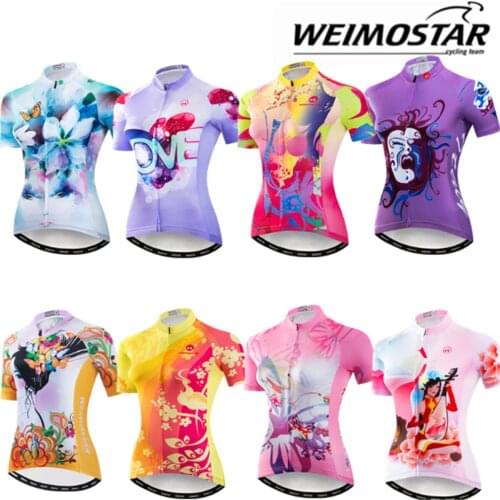 2021 Weimostar Cycling Jersey Women Summer MTB Bike Tops Breathable Quick Dry Bicycle Clothing Outdoor Sports Biking Sweatshirt