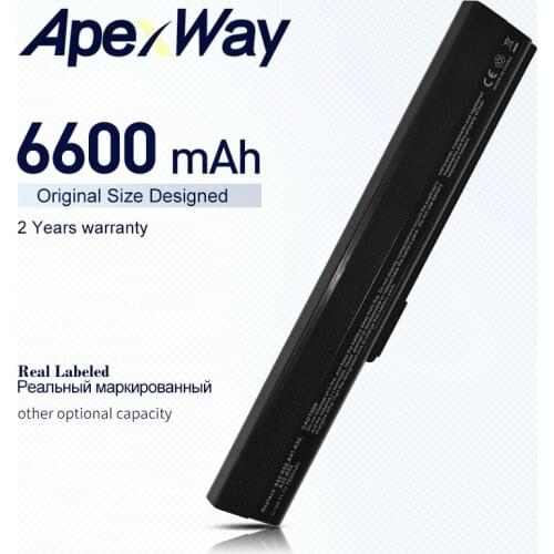 ApexWay laptop battery for Asus A31-B53 A32-K52 A31-K52 A41-K52 A42-K52 K52L681 A42f A42j A52J A52f A52D F85 F86 K42 K52J K42J