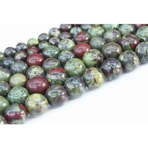 Natural Dragons Blood Stone Beads round gree red Gem Blood Stone 64r3 Loose Beads 4 6 8 10 12 MM Diy Beads For Jewelry Making