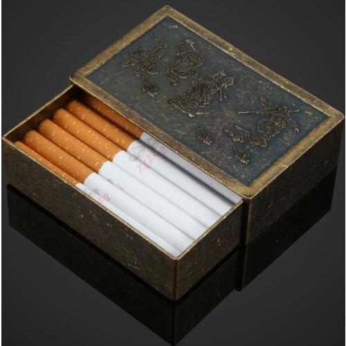 Holds 20pcs Relief Retro Cigarette Case Portable Personality Tobacco Box Smoking Accessories Gadget Fathers Day Gift