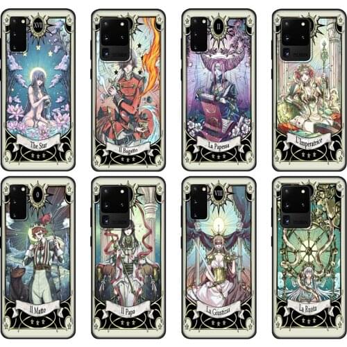 Black tpu Case For Samsung galaxy S20 /S20 PLUS/S20 ultra/S20+ /S20FE back cover Tarot card moon star