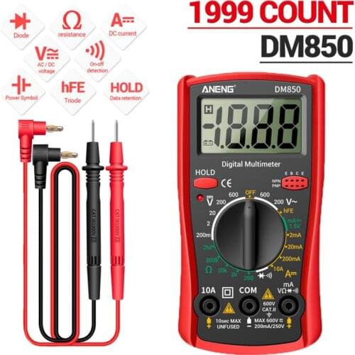 Digital Multimeter Tester ANENG DM850 Voltmeter Ammeter Resistance Tester Multimetro Tester Ohm Capacitance Hz Voltage Meter
