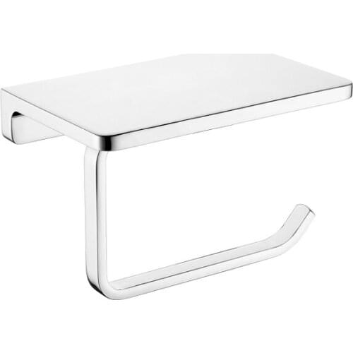 Silver Stainless Steel Toilet Paper Holder Bathroom Wall Mount WC Paper Mobile Phone Holder Shelf Roll Paper shelf Accessories