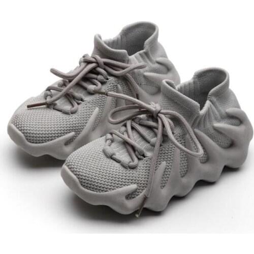 Children Casual Shoes 2021 Autumn New Boys Breathable Flying Knitting Running Shoes Girls Net Black Sneakers