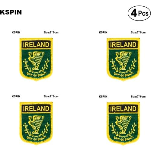 Ireland 1 Shiled Shape flag patches national flag patches for Cothing DIY Decoration
