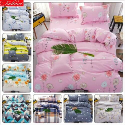 Plant Flower Pink Floral Kids 3/4 pcs Bedding Set Single Double Twin Queen King Size Duvet Cover Bedlinens 1.5m 1.8m 2m Bedsheet