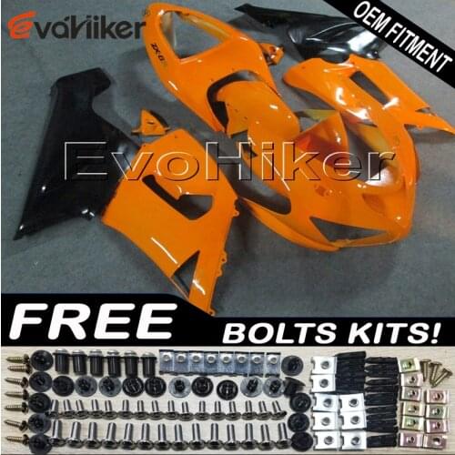 Motorcycle Fairing hull for ZX6R 2005 2006 ZX 6R 05 06 orange black ABS plastic motor panels kit