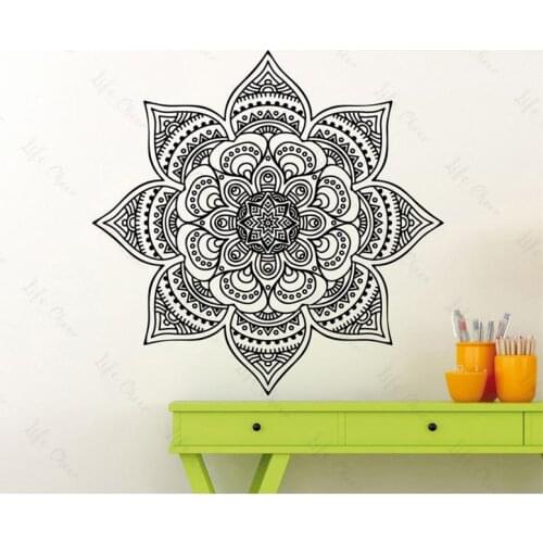 Best Selling Beautiful And Beautiful Home Living Room Decoration Wall Stickers Design New Mandala Flower Stickers Mural Vinyl