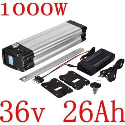 36V Lithium Battery 36V 10Ah 13Ah 15Ah 18Ah 20Ah 25Ah 26Ah Silver Fish Electric Bike Battery for Bafang 8Fun 500W 1000W Motor