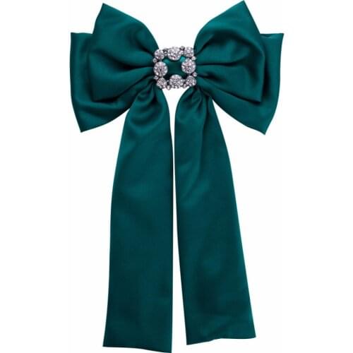 New Woman Brooches Pin Super Long Big Ribbon Bowknot Rhinestone Elegant Corsage Brooch Fashion Jewelry Shirt / Dress Accessories