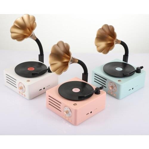 2021 New Turntable Speaker USB Bluetooth V5.0 Vinyl Record Player Stereo Vintage Portable Speaker