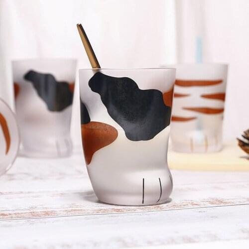 Newly Arrival Cute Kitten Claw Cup Household Glass Milk Cup Ins Cup Coffee Mug