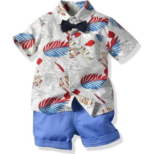 Baby Boys Clothes Fashion Summer Toddle Clothing Set Cotton T-shirt + Shorts 2pcs Outfits Children Clothes For 1 2 3 4 5 6 years