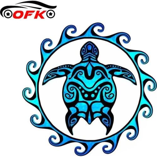 OFK For Tribal Turtle Creative Car Sticker Air Conditioner toon Decal Personality VAN RV Sunscreen Styling 13cm