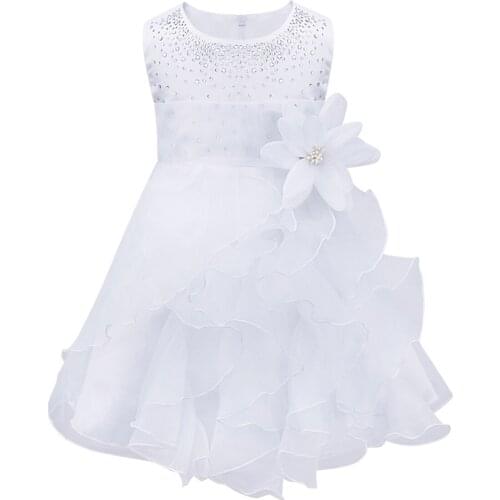 Newborn Infant Baby Girl Princess Tutu Dress Sleeveless Toddler Baby Flower Girl Dresses Pageant Wedding Birthday Party Dress