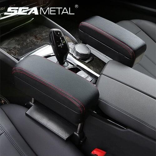 Car Armrest Box Interior Auto Seat Side Storage Bag Universal Car Armrest Organizer PU Leather Car Seat Crevice Box Accessory