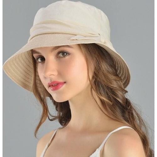 Womens Hats New Products Cotton Linen Outdoor Sun Shading Hats Girls Leisure Suncaps Leisure Holiday Fishermen Hats B-7575