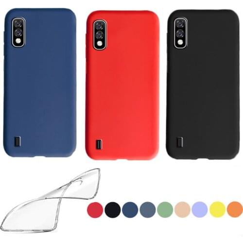 Silicone case for Samsung galaxy A01 cover A 01 core yellow red blue pink transparent soft cover for samsung galaxy A01 case